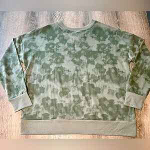 Mondetta, Camo Floral Long Sleeve Pullover Soft Tencel Sweatshirt, Size XL NWOT